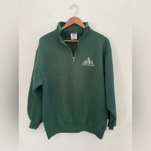 Jerzees Let’s ago to the Ex Toronto Forest Green Zip-Up Men's Sweater Vintage